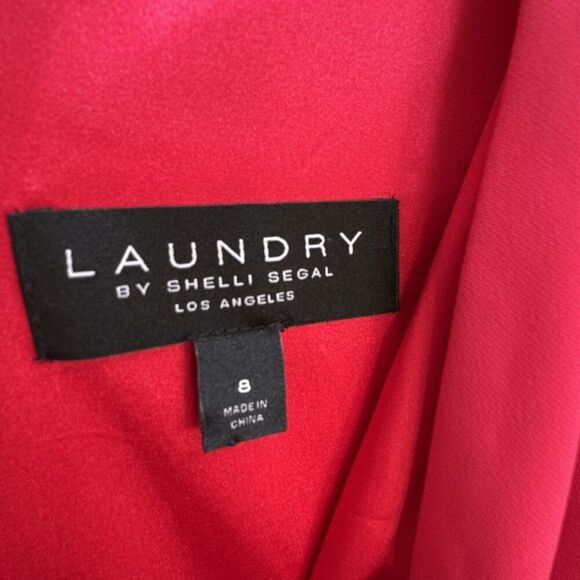 Laundry by Shelli Segal Womens Evening Gown Sz 8 Pink Sleeveless Cutout Stretch - Picture 16 of 16